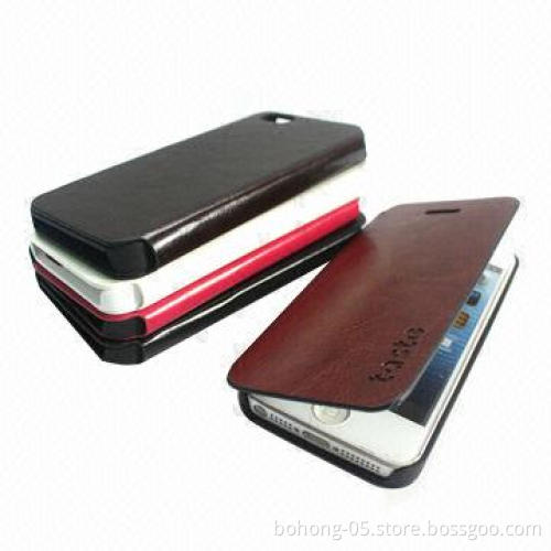 Case for iPhone 5, Made of PU, Flip Type Holster